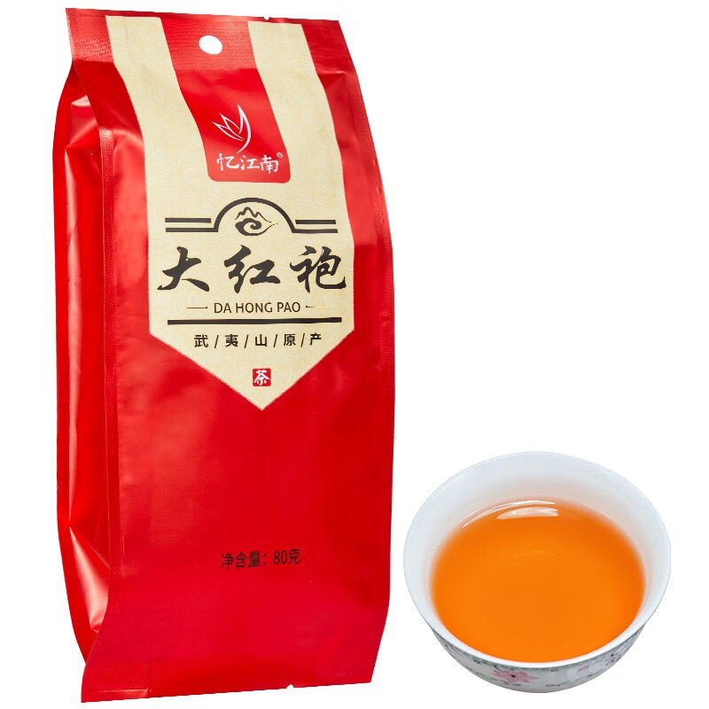 忆江南 一级大红袍袋装80g自己喝口粮茶武夷山原产旗舰店自饮茶叶