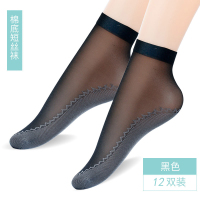 浪莎丝袜女短黑夏季薄款防勾丝短袜浅口耐磨春秋中筒肉色水晶袜子 更牢固包芯丝短袜（20双） 黑12