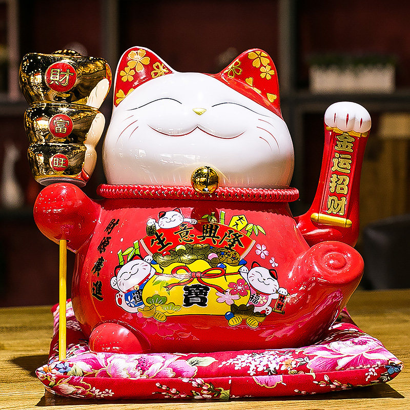 猫摆件 开业礼品大号发财猫店铺家居电动摇手自动招手 三维工匠 生意兴隆猫高清大图