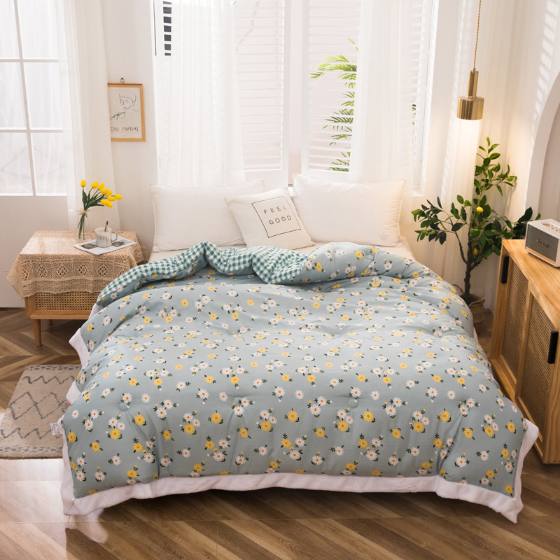 小清新兔毛边冬被 被子加厚保暖春秋四季被芯双人单人1.8m/2.0m学生宿舍棉被褥太空被
