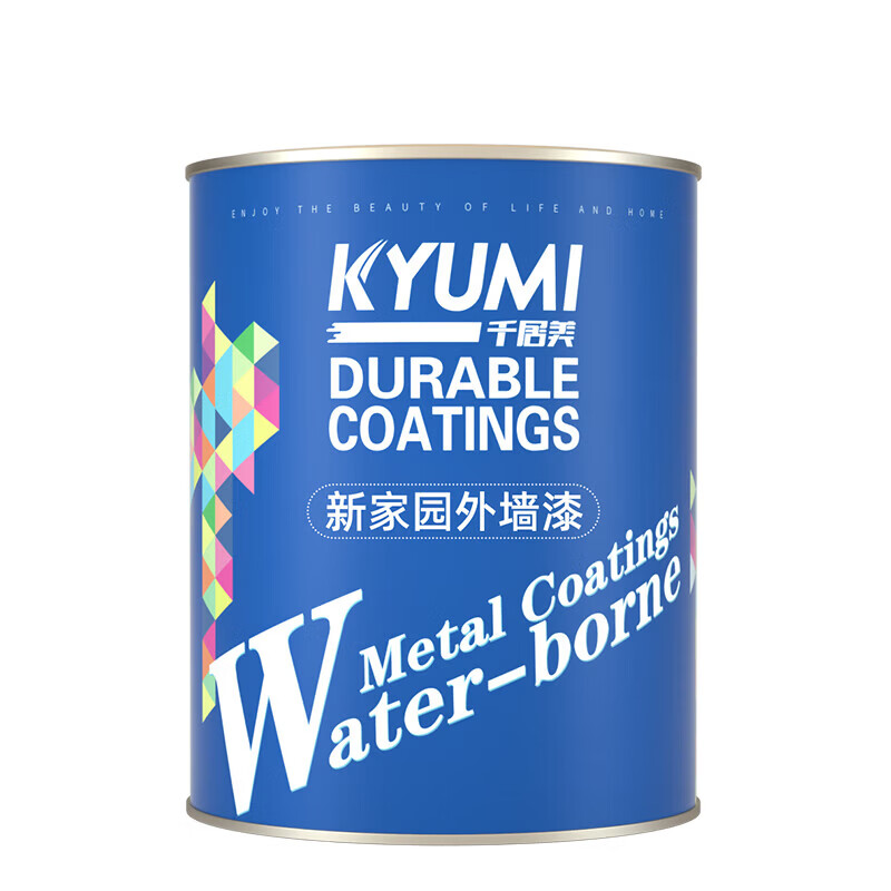 千居美新家园外墙漆防水防晒耐候抗污乳胶漆外墙涂料E1-1242浅蓝色1KG高清大图