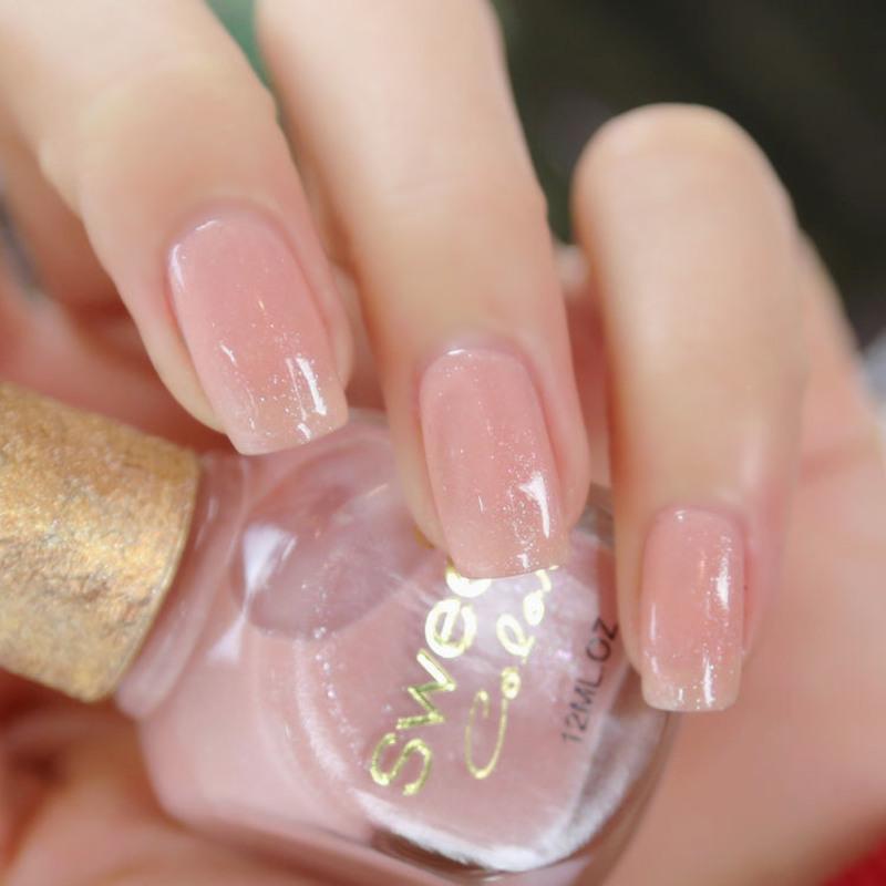 粉钻晶晶sweetcolor指甲油环保持久不掉色防水透明亮片不可撕拉脚指甲