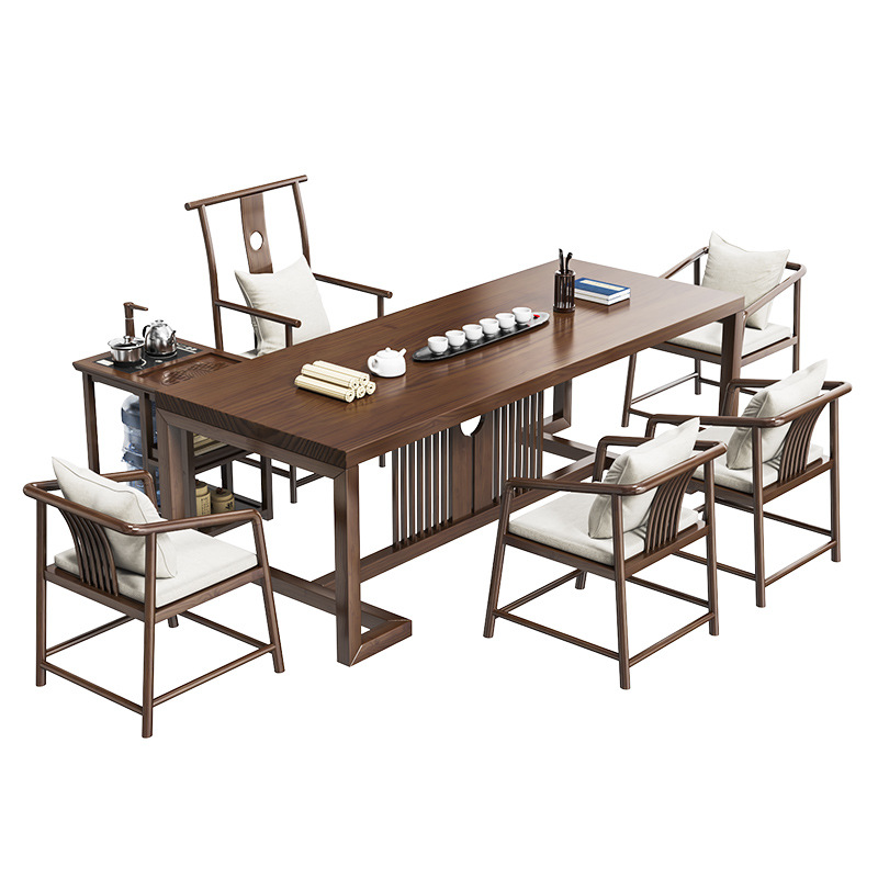 戴劲 茶桌椅组合新中式泡茶台现代办公室喝茶桌原木客厅家用茶台 2.0米