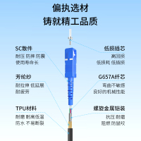 博扬 单模六芯室外光缆 铠装防水TPU SC-SC+200米+手提式放缆车 BY-6SYC-SC200M