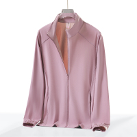 渔人船长夏季情侣款立领防晒衣轻薄透气防紫外线运动户外风衣外套 深粉女 XL