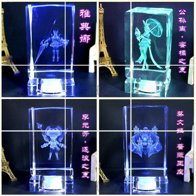 貂蝉荣耀手办李白韩信水晶王者模型周边凤求凰水晶孙悟空蓝牙露娜 吕布 蓝牙音乐款刻字留言高清大图