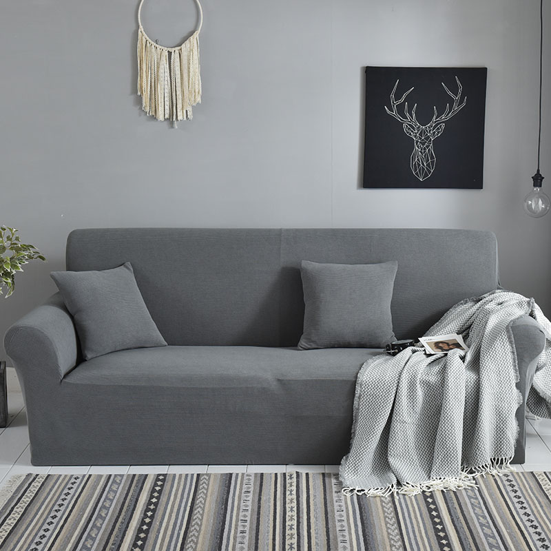 弹力沙发套卍能套四季沙发垫现代简约客厅沙发罩防尘保护罩通用 幸运粉 S码[单人位90-140cm]高清大图