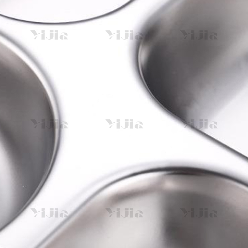 翌嘉YJ40625033 304不锈钢分格餐盘食堂中式饭盘 浅五格高清大图