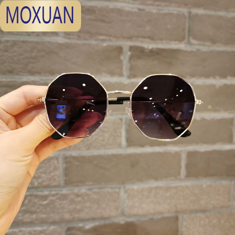 MOXUAN儿童金丝边框宝宝ins墨镜韩版多边形眼镜复古小脸男女童太阳镜潮