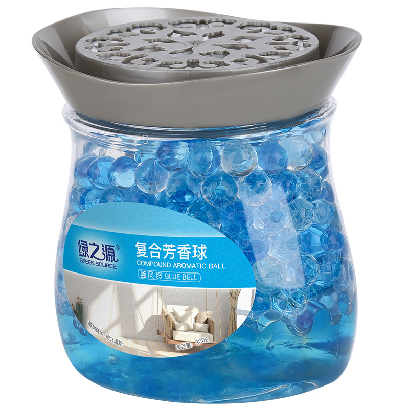绿之源 芳芬复合芳香珠300g蓝风铃 室内卧室汽车除味空气清新剂芳香剂卫生间厕所除臭剂水晶珠Z-2770