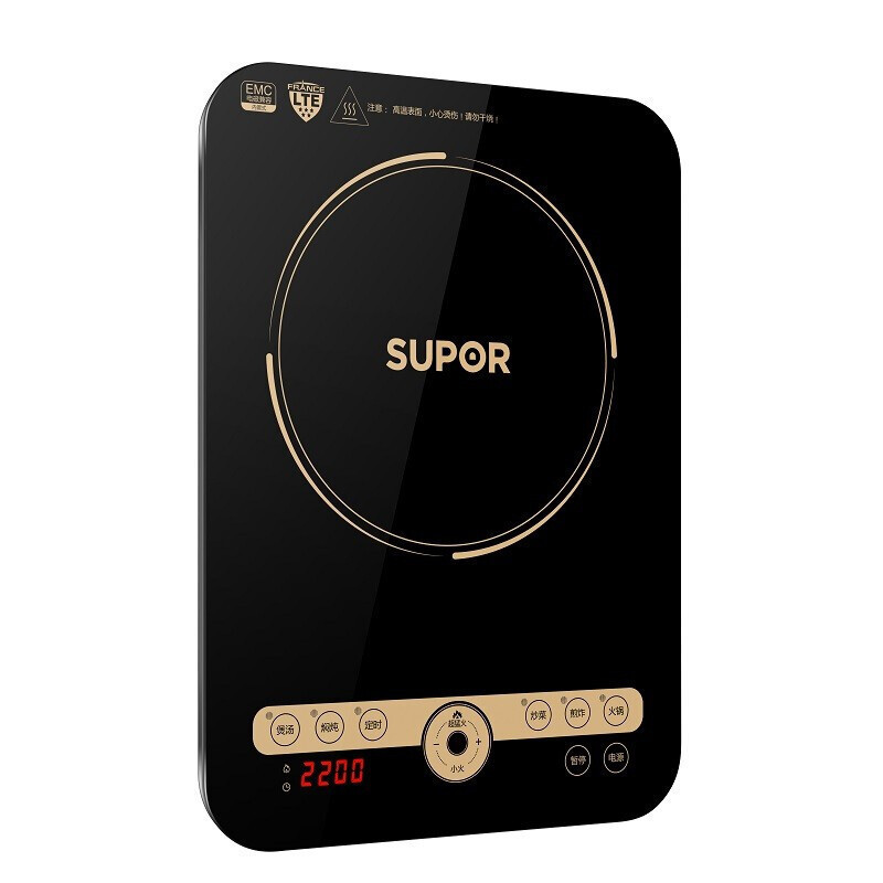 苏泊尔(SUPOR)电磁炉 家用多功能一体 电池炉 一键猛火 大面板 2200W大火力大功率 火锅炒菜锅