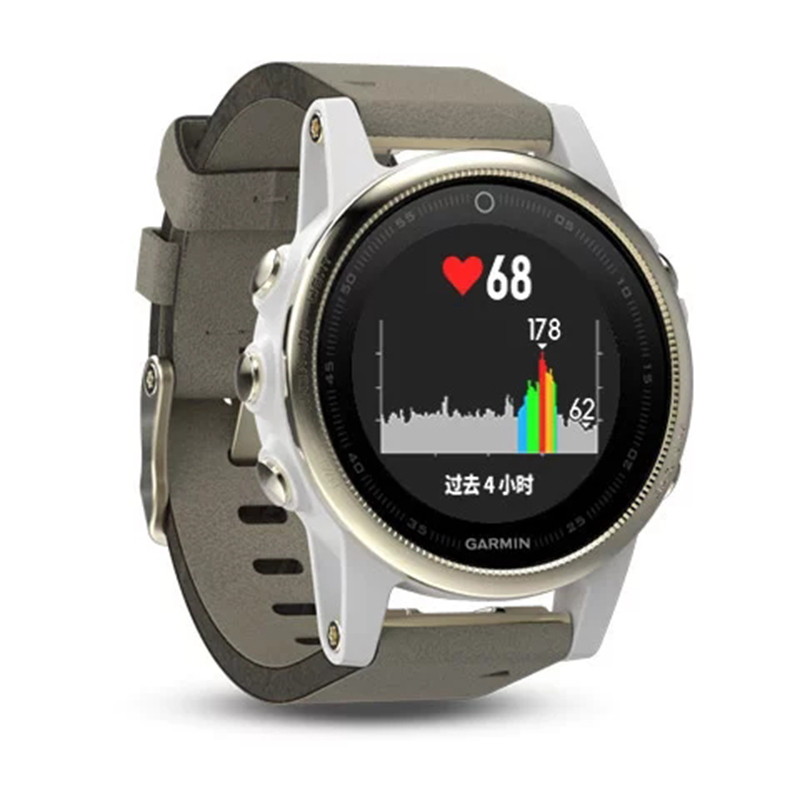GARMIN佳明fenix5S飞耐时心率GPS登山游泳户外跑步运动智能功能手表防水100m(5S中文香槟金蓝宝石版)