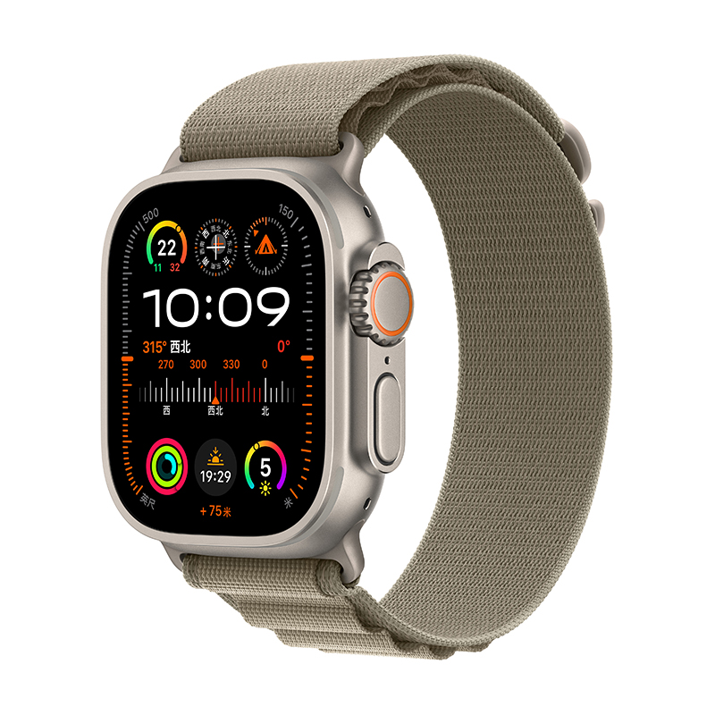 MRFJ3CH/A Apple Watch Ultra 2 蜂窝版 49mm 高山回环式表带 橄榄色中号