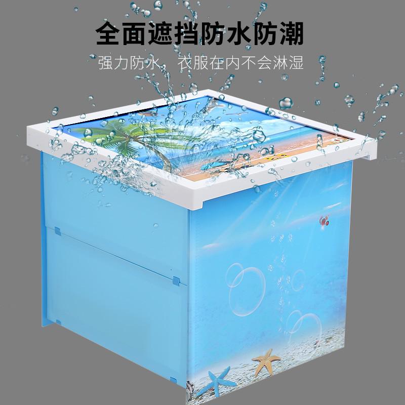 浴室衣服置物架可折叠壁画储物柜小卫生间收纳架免打孔壁挂式 三维工匠 收藏多赠1个无痕贴和4个备用扣储物架高清大图