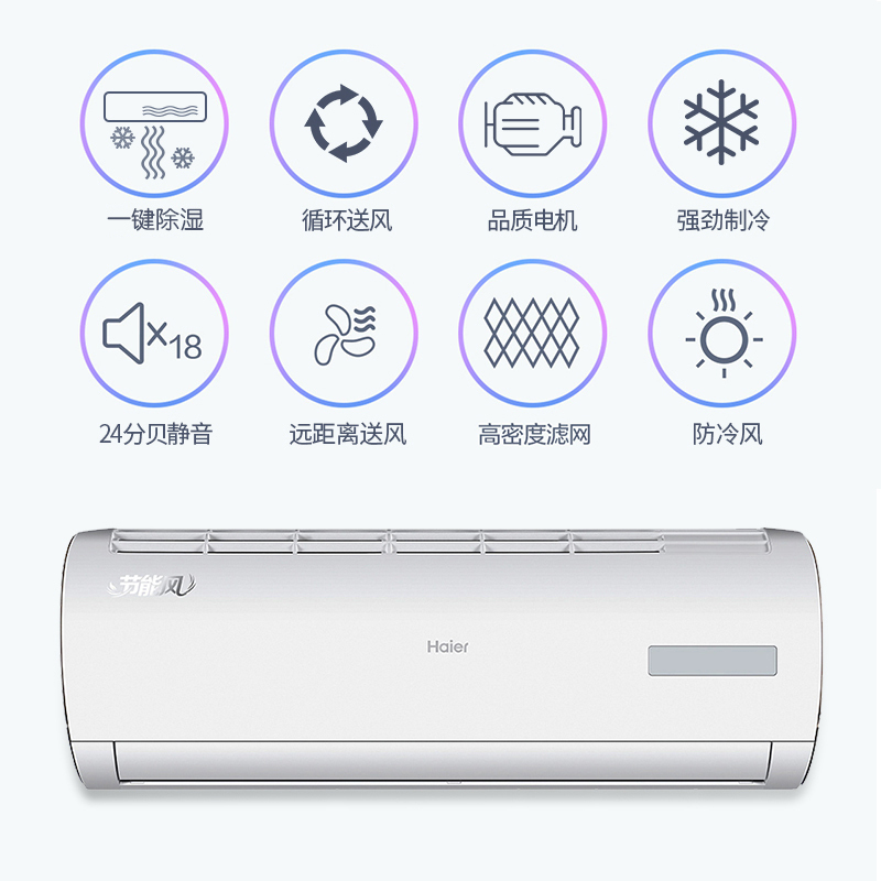 海尔（Haier）1匹P单冷壁挂式节能定速挂机家用卧室空调KF-26GW/20MCA75