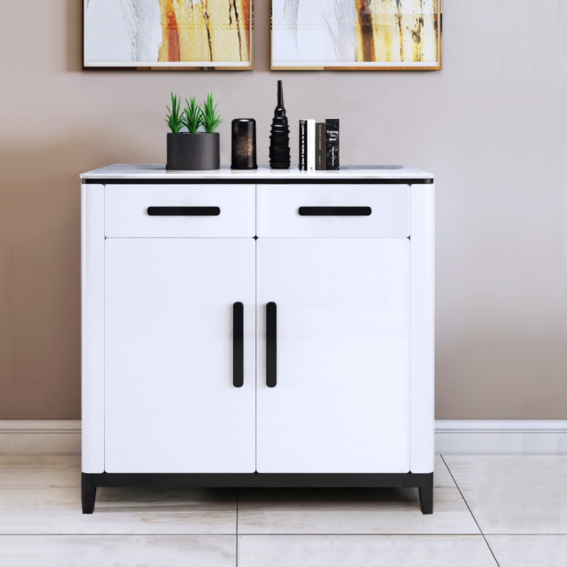 寻木匠大理石餐边柜实木白色烤漆酒柜现代简约储物柜客厅茶水柜餐厅边