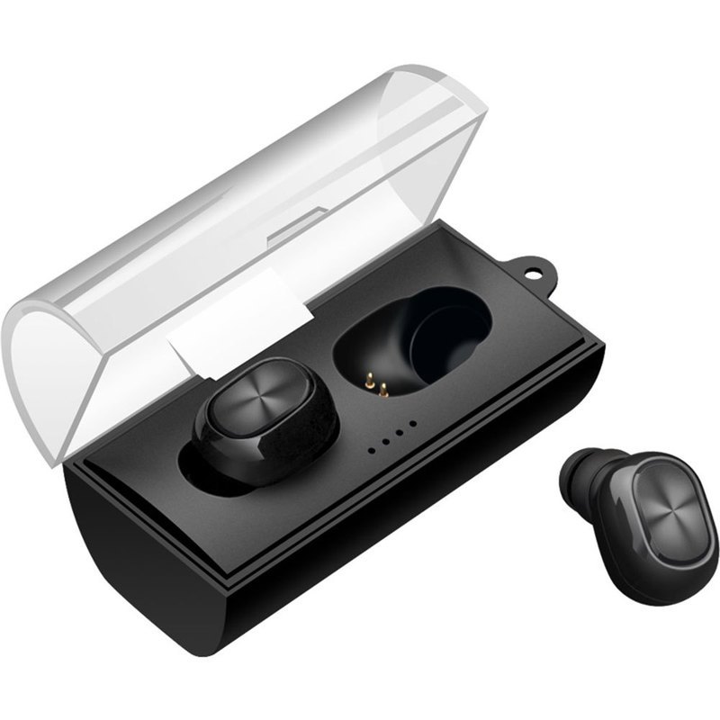 HIGE/2018新款无线蓝牙耳机TWS 320商务运动立体声入耳式双耳 语音游戏 通话清晰 黑色