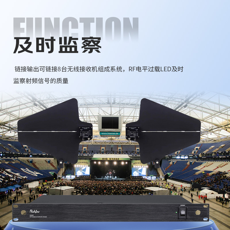 润普Runpu会议音频扩声系统信号放大器室内室外远距离增强信号专业10路天线放大器RP-TXF210A高清大图