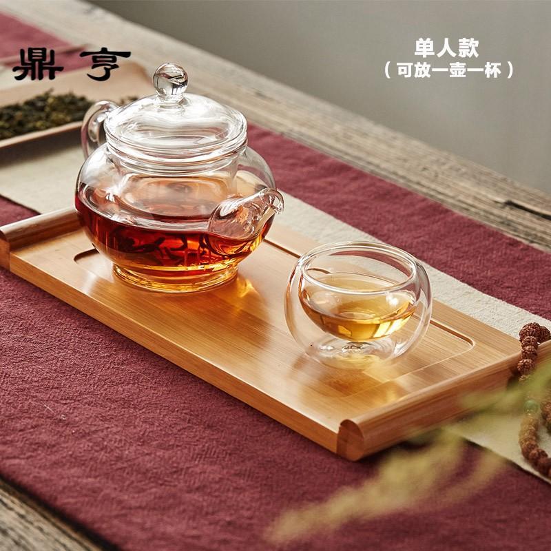 鼎亨 茶具竹制茶盘 竹子茶海平板小号茶台托盘茶托