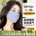 冰丝防晒口罩女生高颜值防晒防紫外线高端透气薄款面罩防嗮护眼角3759A 【无痕防晒口罩】黑色+粉色