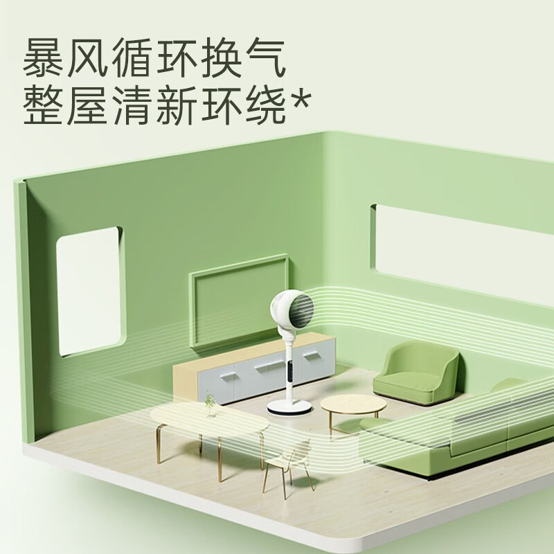 松下空气循环扇家用直流变频电风扇落地扇3D立体广角送风 空气循环扇F-CW1801C-W高清大图