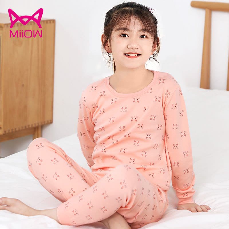 儿童内衣套装纯棉男童女童圆领秋衣秋裤中大童小孩全棉棉毛衫睡衣图片