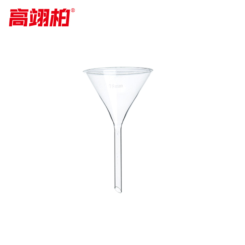高翊柏 33010294 三角漏斗 75mm 加厚标准高硼硅漏斗 实验过滤漏斗 短管三角漏斗