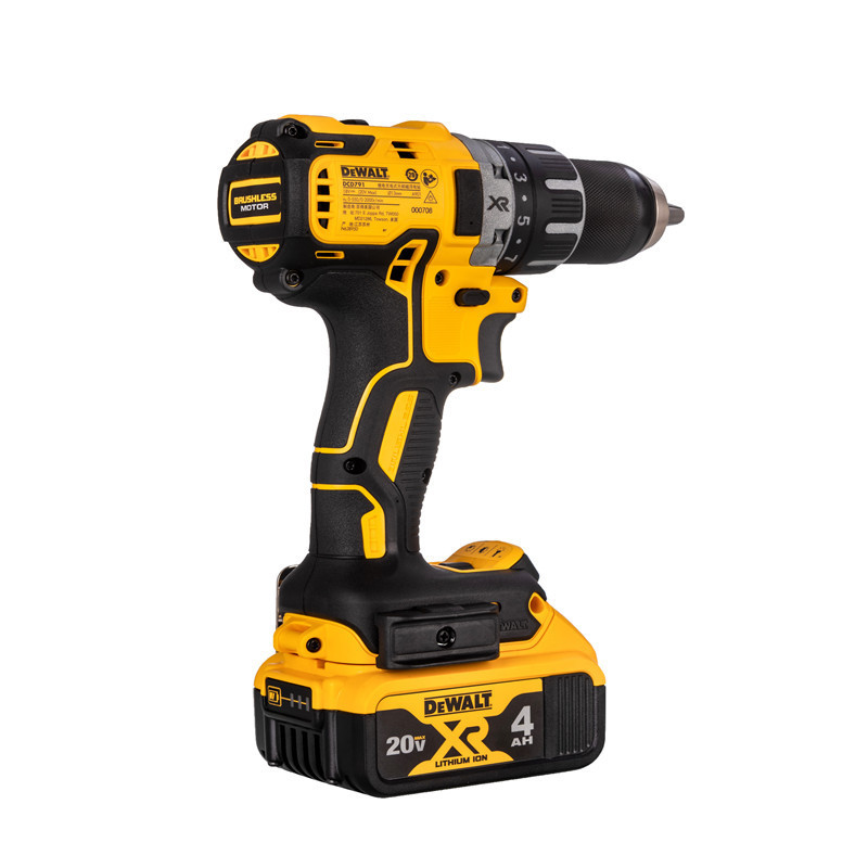 得伟无刷高负载充电式13mm冲击钻/电钻/起子机(2*4.0Ah电池+充电器)(DCD996-4X2)高清大图