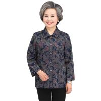 中老年女装T恤妈妈装春装长袖60岁70奶奶春秋薄款外套老年人衣服涤纶 莎丞