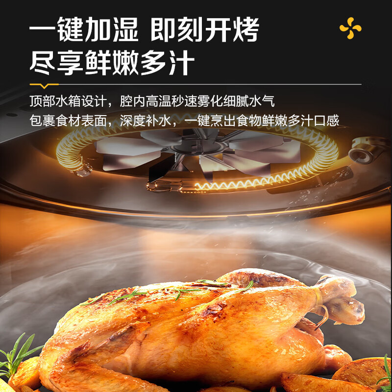 松下(Panasonic)多功能全程可视家用全自动无油6L大容量 无需翻面 空气炸锅 NF-HC600-A