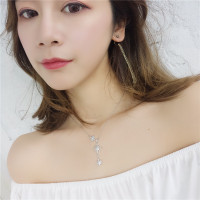 小L同学韩国八芒星锆石水钻坠短款项链女韩版简约学生锁骨链送女朋友老婆生日礼物送女朋友七夕情人节礼物