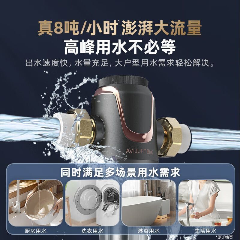 沁园前置过滤器家用8T大流速全屋自来水过滤器反冲洗滤水器净水机5510