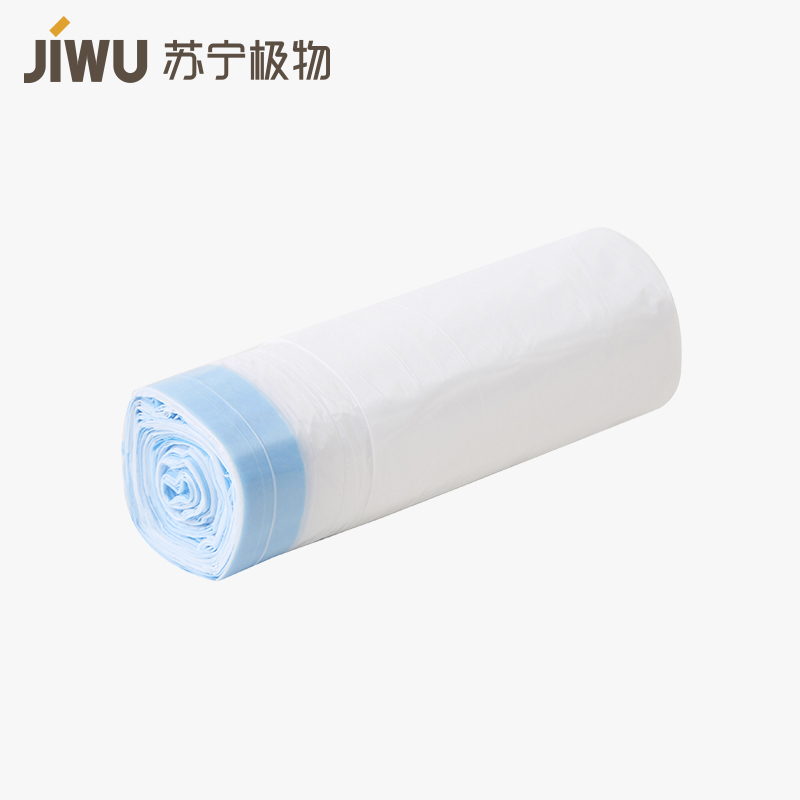 苏宁极物 PE环保抽绳式垃圾袋(1只装)家用垃圾袋自动收口抽绳加厚厨房手提式提绳小号中号塑料袋