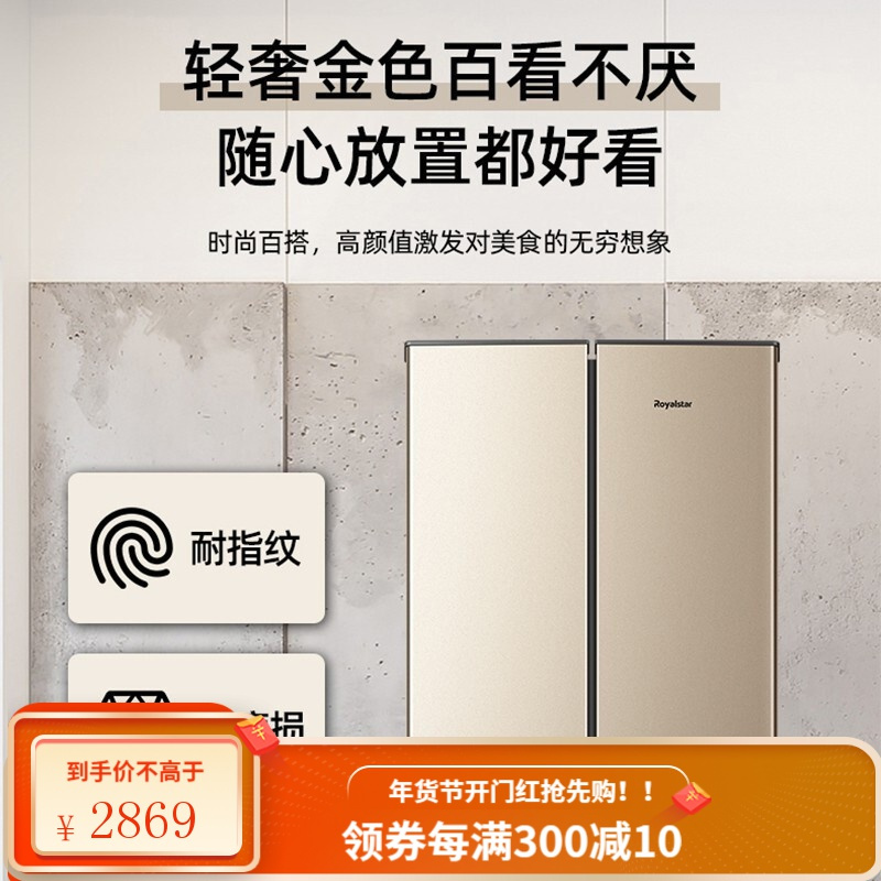 荣事达301升家用多门冰箱分类储存大容量冷冻冷藏节能省电保鲜法式大冰箱 301升多门大容量