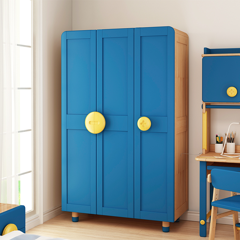 七叶木衣柜儿童衣柜衣橱三门衣柜组合衣柜女孩家具二门