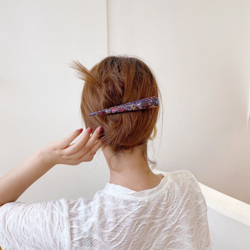 鸭嘴夹大号牛角夹盘发发卡后脑勺优雅鲨鱼夹一字尖嘴夹妈妈款发饰牛