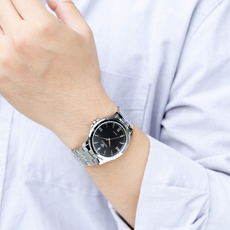 天王手表男士商务休闲简约石英表正品钢带经典男表防水腕表3570高清大图