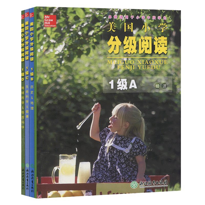 [正版]美国小学分级阅读1级ABCD全套4册 阅读广角level中文版四五六七年级初中小学生英语分级课外读物英语阅读理高清大图