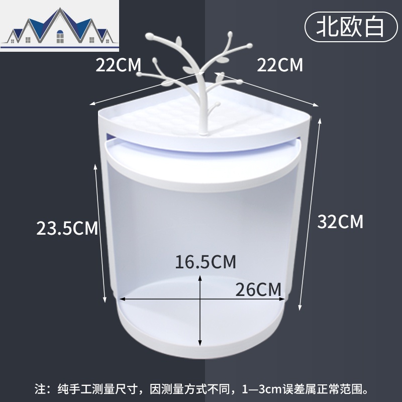 转角收纳柜厨房卫生间三角柜旋转置物架免打孔壁挂墙角储物柜 三维工匠高清大图