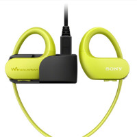 索尼（SONY）NW-WS413防水游泳跑步运动mp3音乐播放器一体耳机 4G 柠檬绿