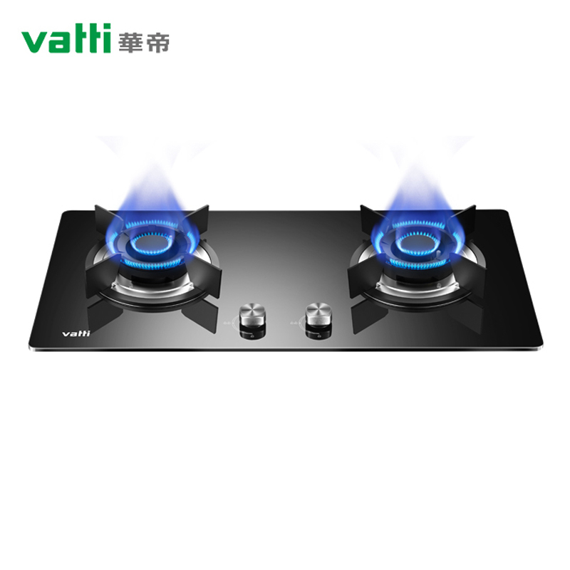 华帝(vatti)JZT-B8406B燃气灶 4.5KW大火力 一级能效节能猛火灶 钢化玻璃台嵌两用双眼灶具