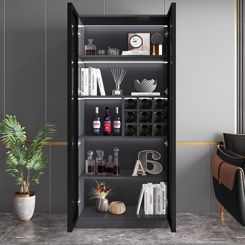 时光旧巷酒柜展示柜家用玻璃酒柜客厅靠墙置物架现代柜子收纳柜轻奢储