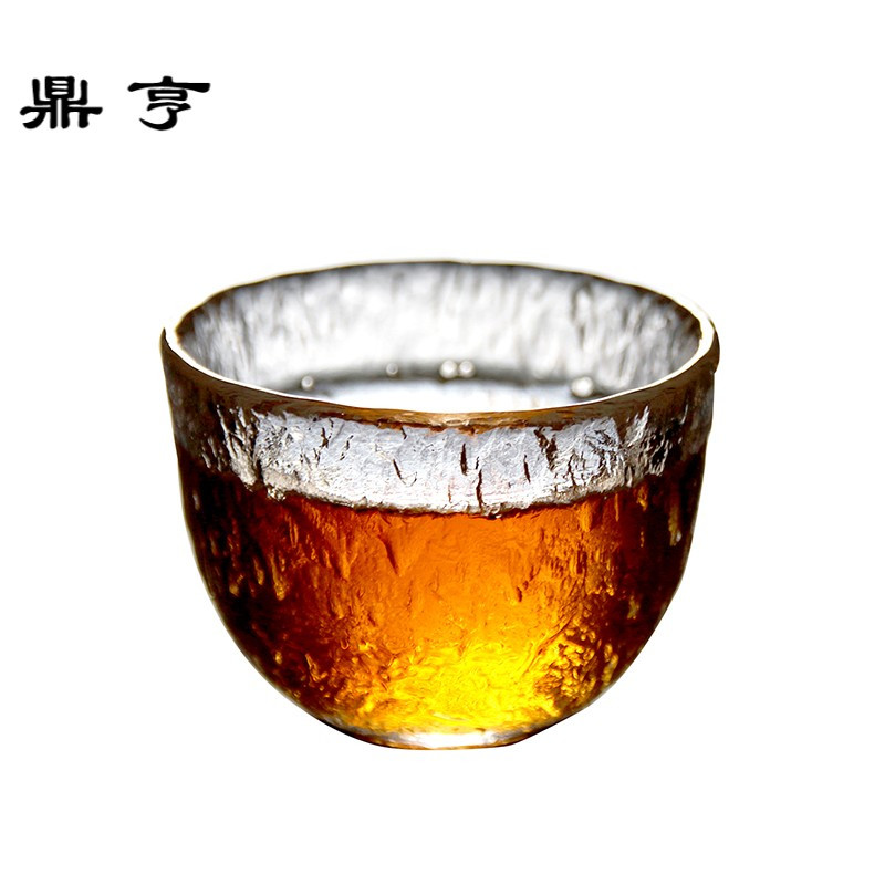 鼎亨初雪加厚耐热锤纹透明玻璃杯品茗杯主人杯小茶杯水杯日式功夫