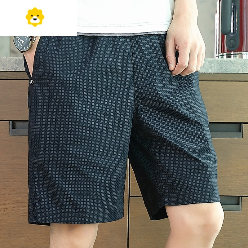 fishbasket季薄款中裤宽松5分大裤衩子休闲短裤男士五分裤子男款天