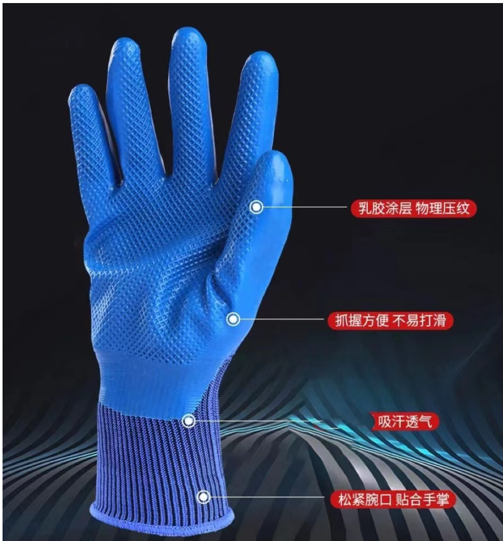 炅奇纺 防滑耐磨手套 挂胶 付高清大图