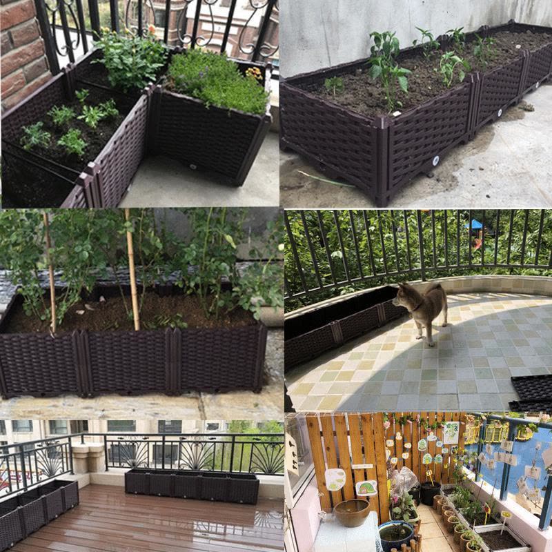 家庭阳台花园塑料花盆蔬菜长方形特大楼顶菜园种植箱室内园艺花图片