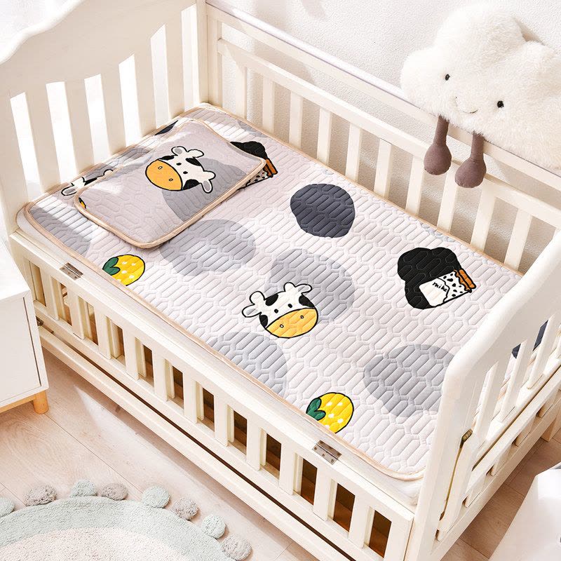 婴儿凉席夏幼儿园午睡冰丝席透气吸汗夏季可用乳胶宝宝儿童婴儿床图片