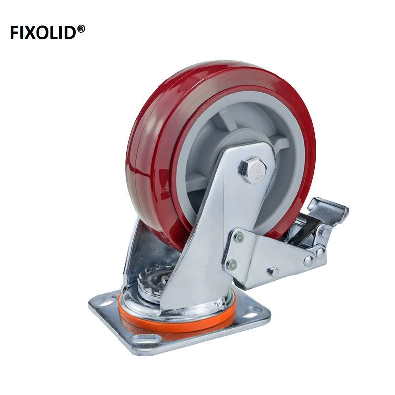 FIXOLID 枣红轮 万向轮带刹车8寸 个高清大图