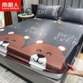 南极人冰丝床笠凉席三件套夏季双人家用冰丝席可水洗床笠笠