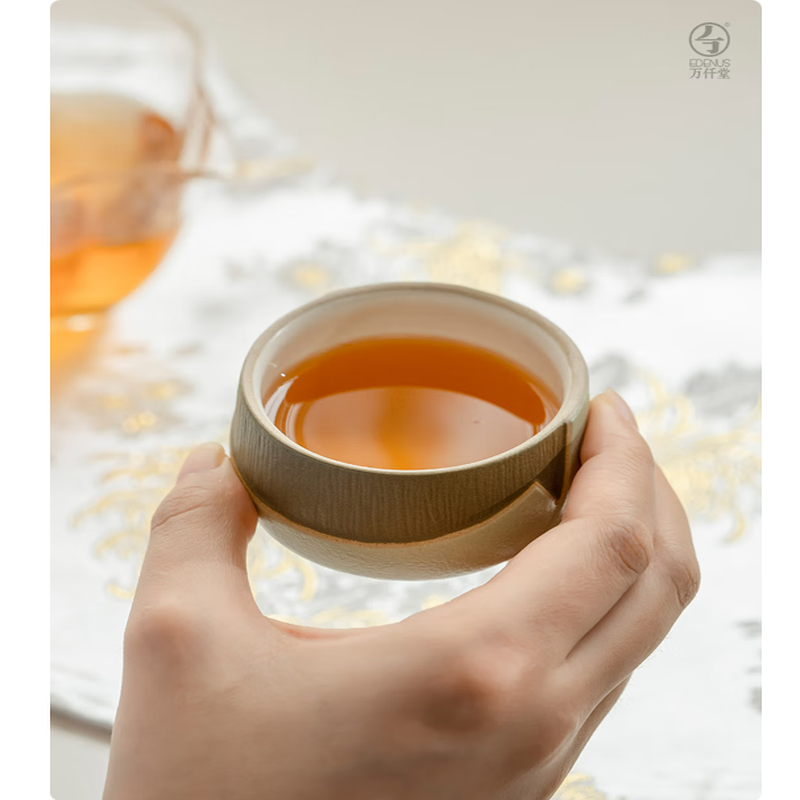 万仟堂(Edenus)陶瓷茶杯套装主人杯高档个人专用功夫茶具水杯送礼风雅·千杯礼盒高清大图